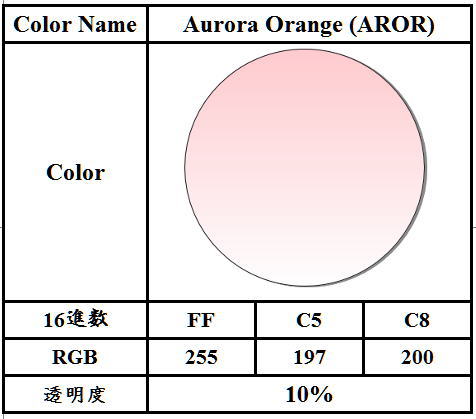 オーロラオレンジのカラーコード